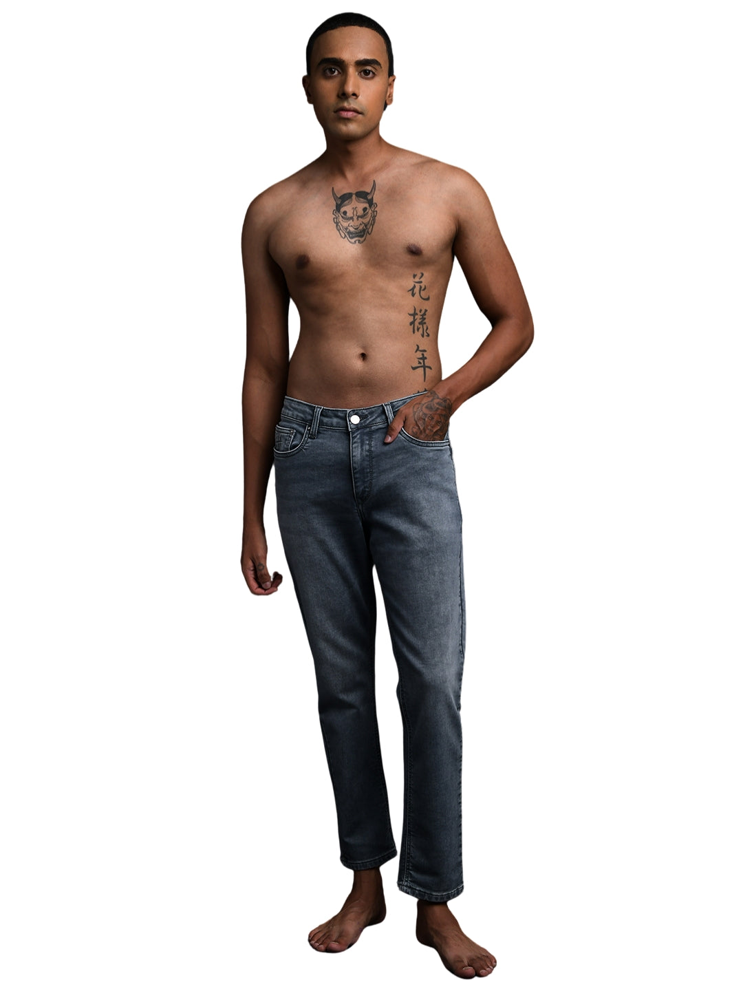 Grey Ankle Jeans