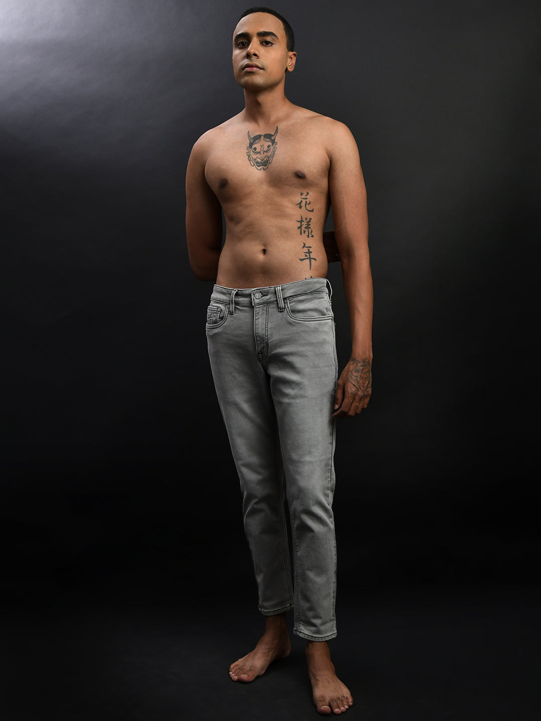 Grey Ankle Fit Jeans