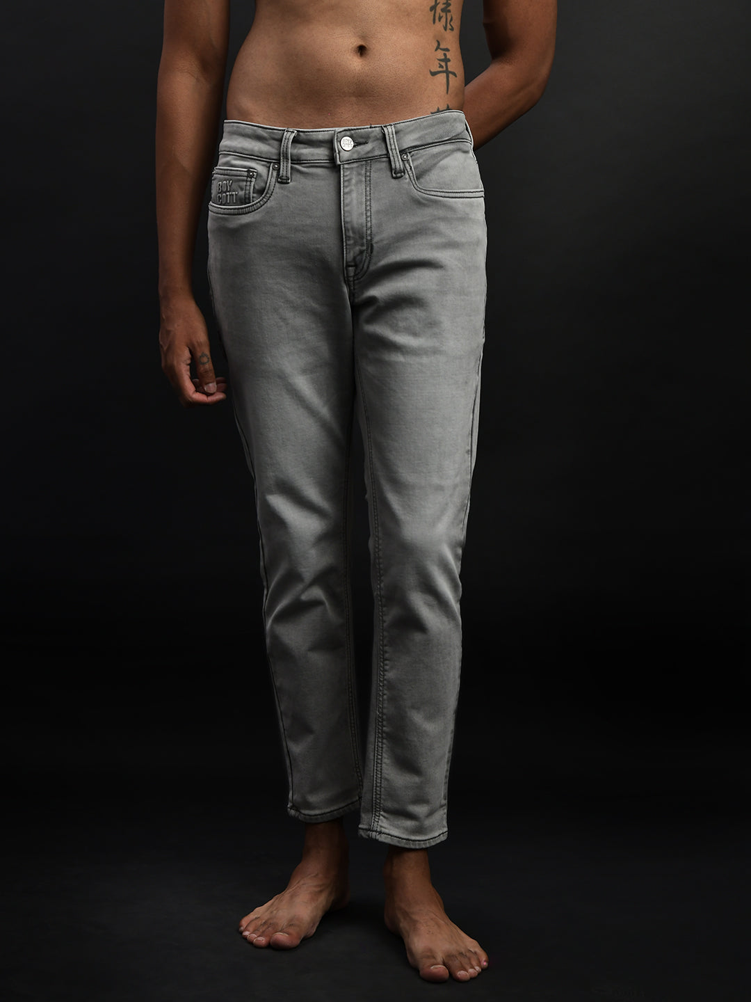 Grey Ankle Fit Jeans
