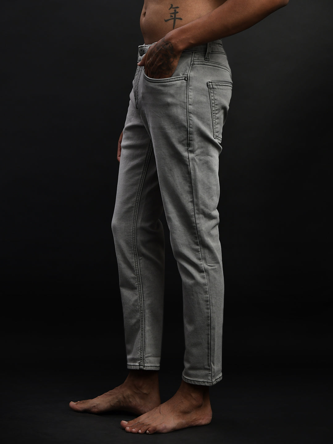 Grey Ankle Fit Jeans
