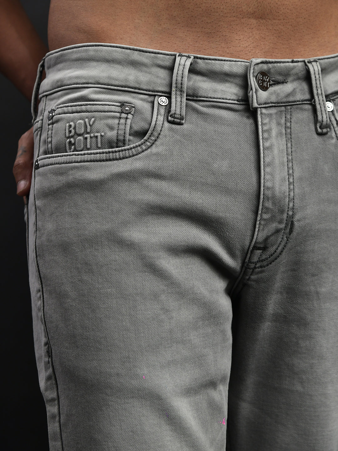 Grey Ankle Fit Jeans