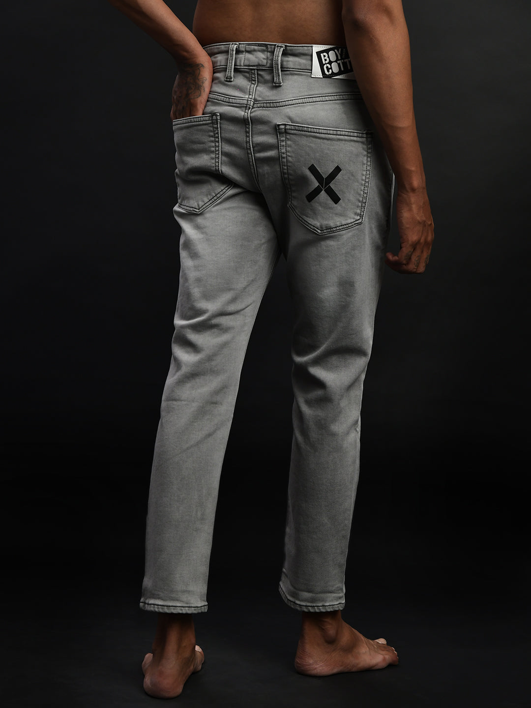 Grey Ankle Fit Jeans