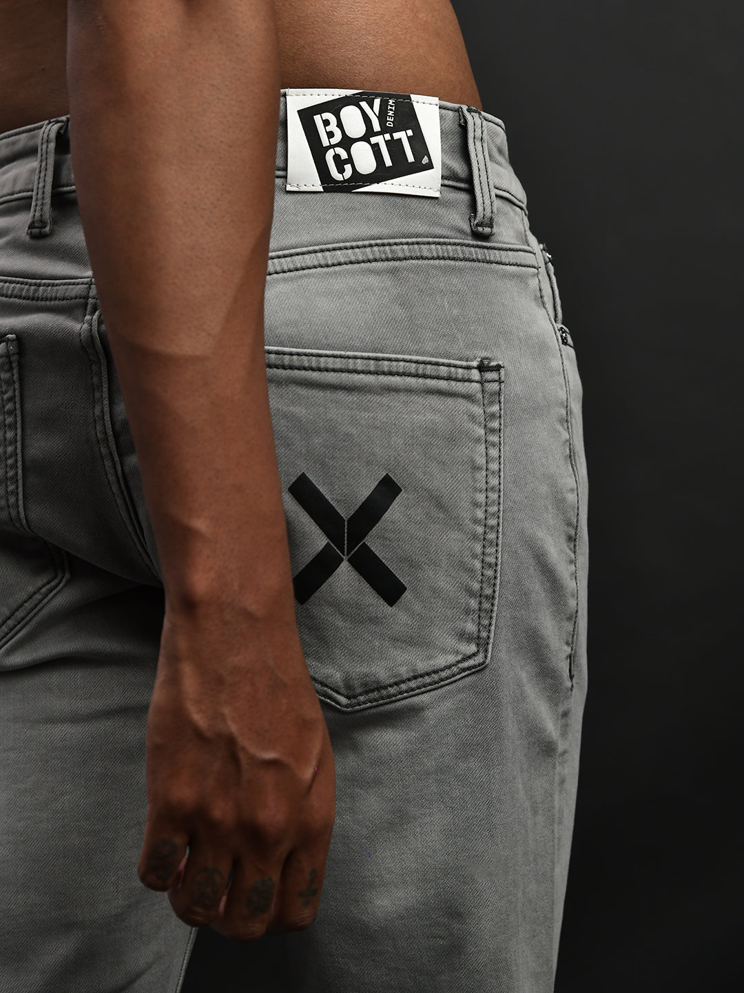 Grey Ankle Fit Jeans