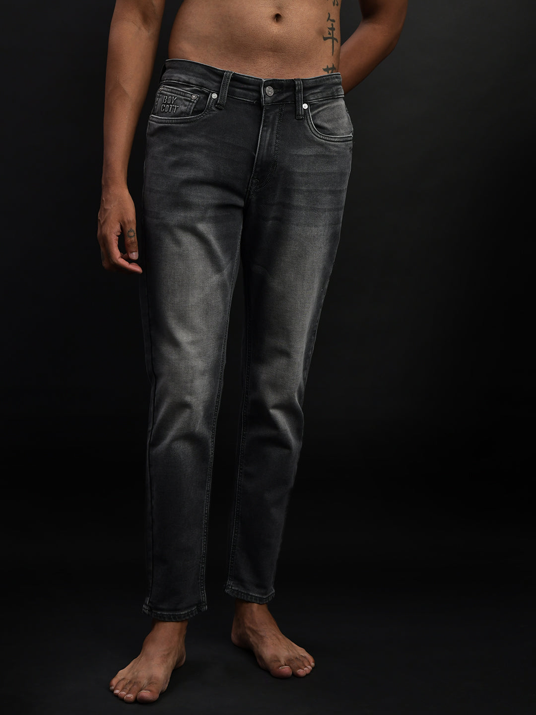 Dark Grey Ankle Fit Jeans