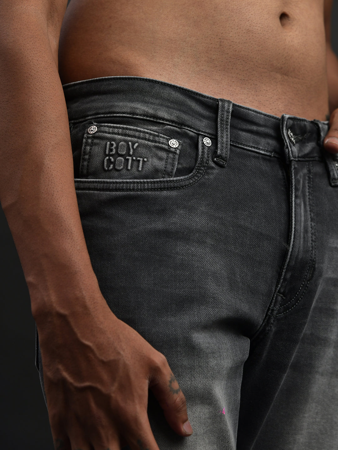 Dark Grey Ankle Fit Jeans