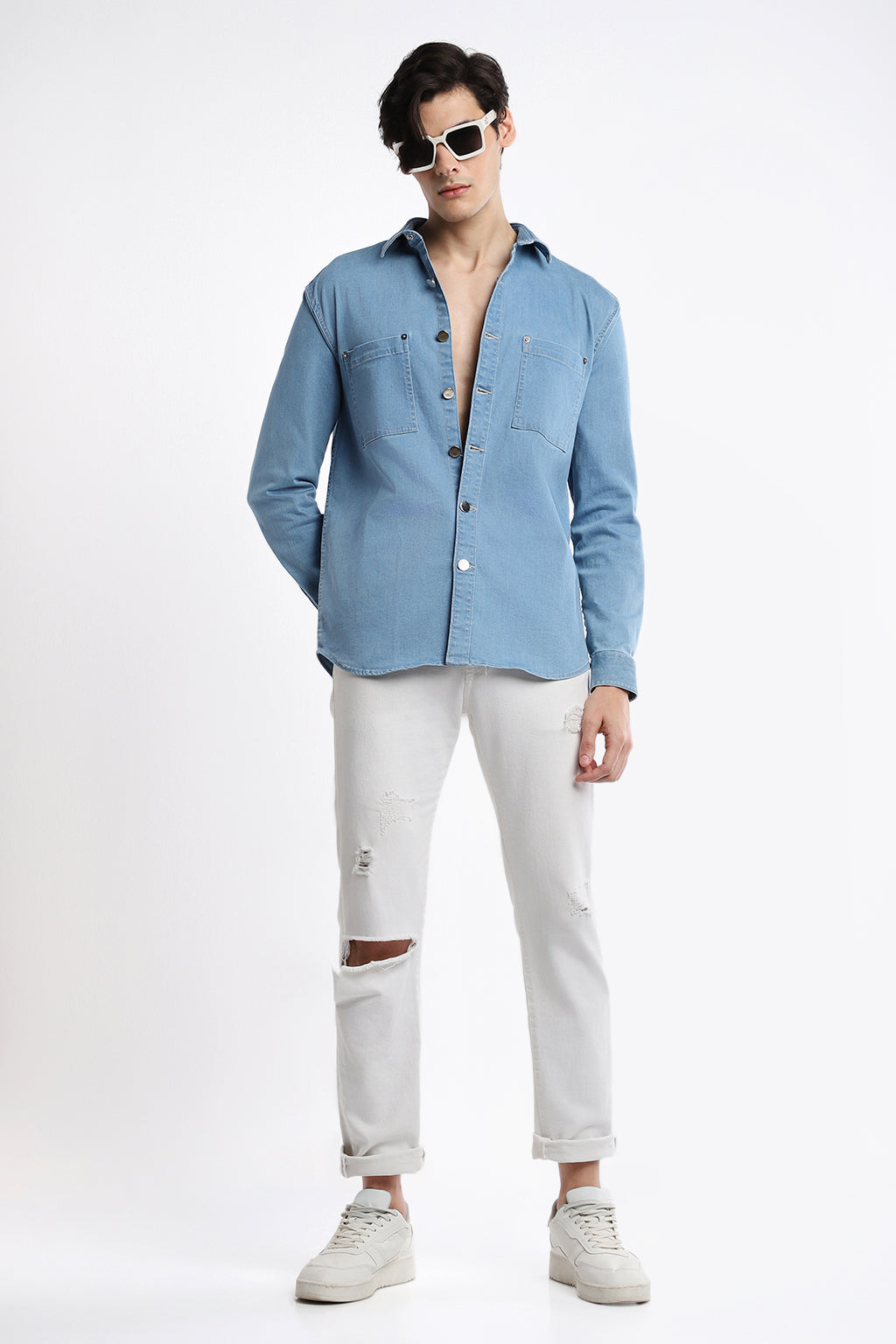 Polo Ralph Lauren Mens Frayed Hem Lightweight Faded Slub Denim Western Shirt  NWT | eBay