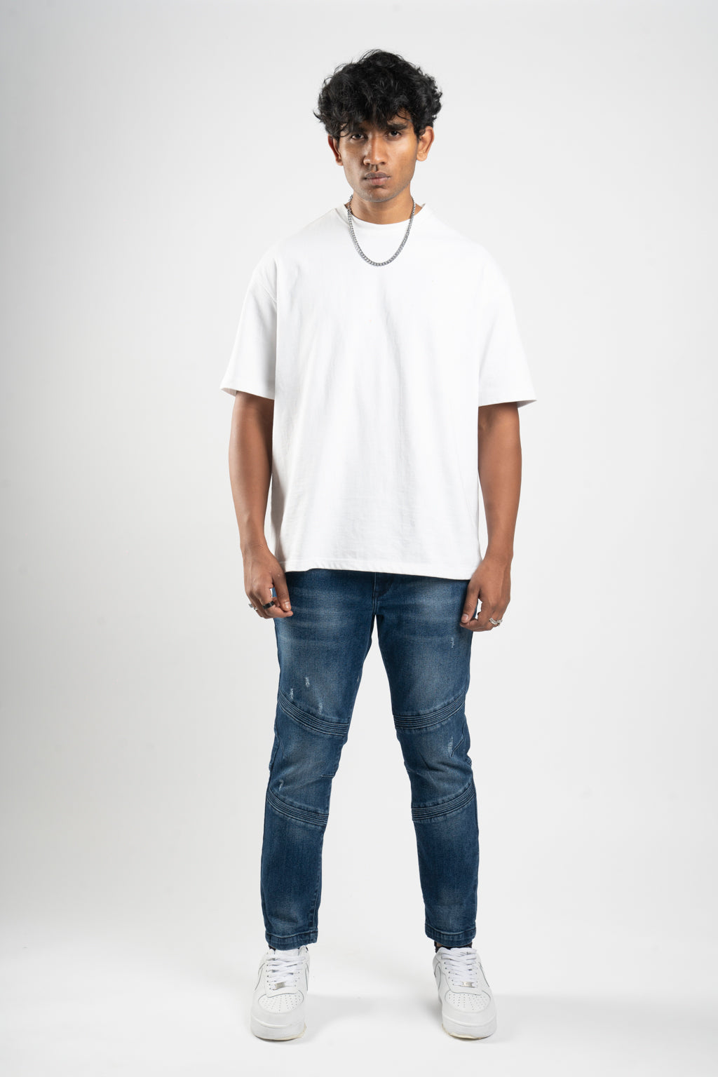 Distressed Biker Jeans