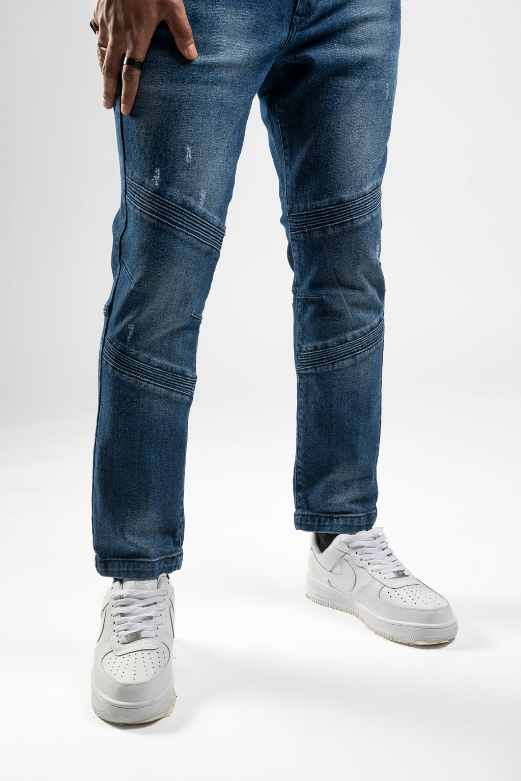 Distressed Biker Jeans