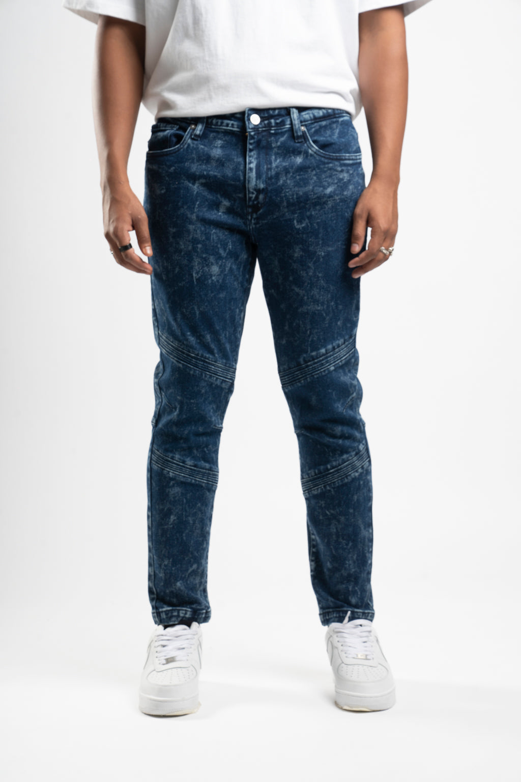 Biker Jeans Acid Wash