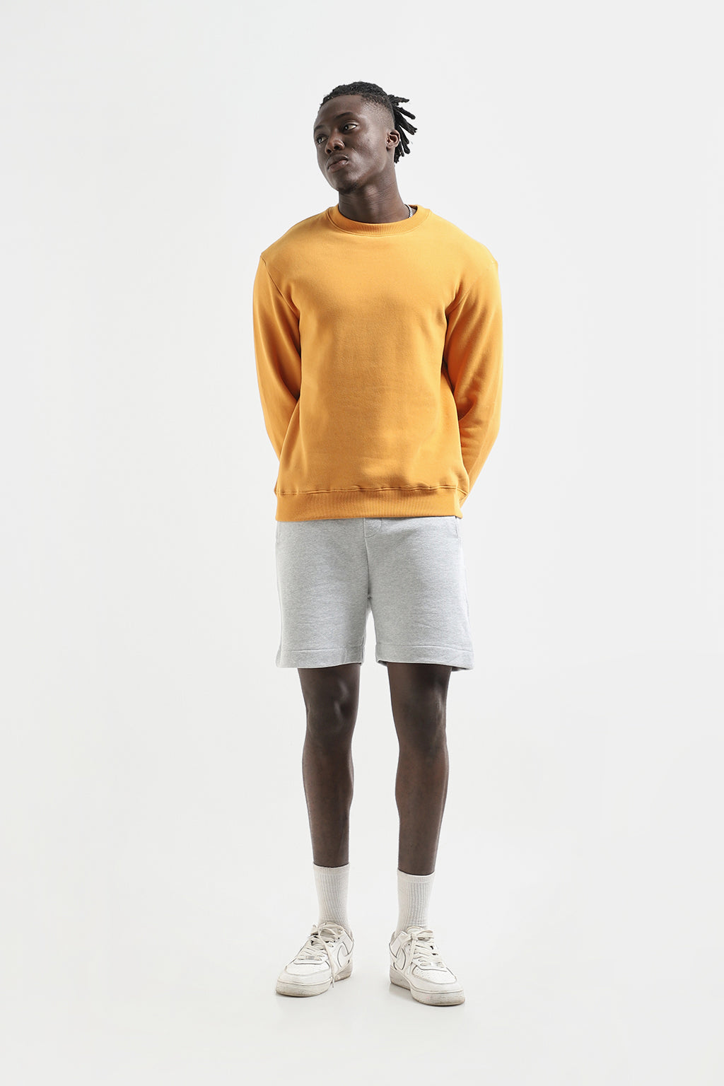 Oversized yellow store crew neck